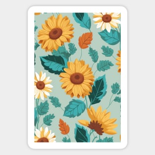 Pastel Colored Sunflowers Pattern Sticker